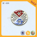 MC608 Round shape fashion crystal clothing tag metal